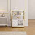 Eden Common Luxury White Sideboard Bookshelf with Storage