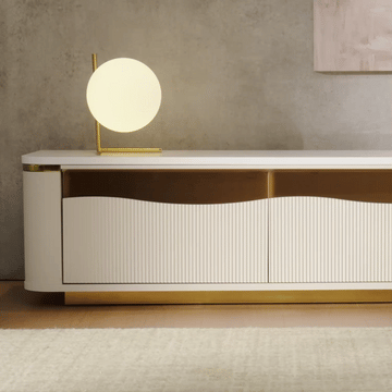 GlowStream Extendable TV Stand & Cassandra Sideboard Set