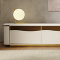 GlowStream Extendable TV Stand with LED Lights and Storage (70″-95″)