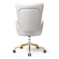 Sophie Common Luxury White Leather Ergonomic Office Chair with Adjustable Height and Swivel