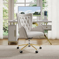 Sophie Common Luxury White Leather Ergonomic Office Chair with Adjustable Height and Swivel