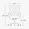 Sophie Common Luxury White Leather Ergonomic Office Chair with Adjustable Height and Swivel