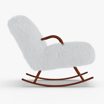 Miya Japandi White Plush Nursery Rocking Chair with Home Living  Accents