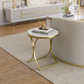 Sophie Common Luxury Marble Small White Side Tables with X-Base