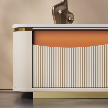 GlowStream Extendable TV Stand with LED Lights and Storage (70″-95″)