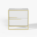 Cassandra Common Luxury White Lacquer Square Nightstand