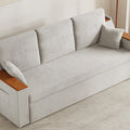 Miya Japandi Linen Sleeper Sofa with Trundle & USB Port