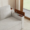 Miya Japandi Linen Sleeper Sofa with Trundle & USB Port