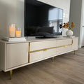 Sophie Common Luxury Off White TV Stand with Drawers for Bedroom