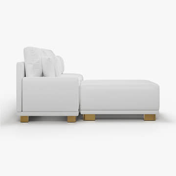 Eden Common Luxury White L Shaped PU Leather Modular Couch with Storage and Ottoman