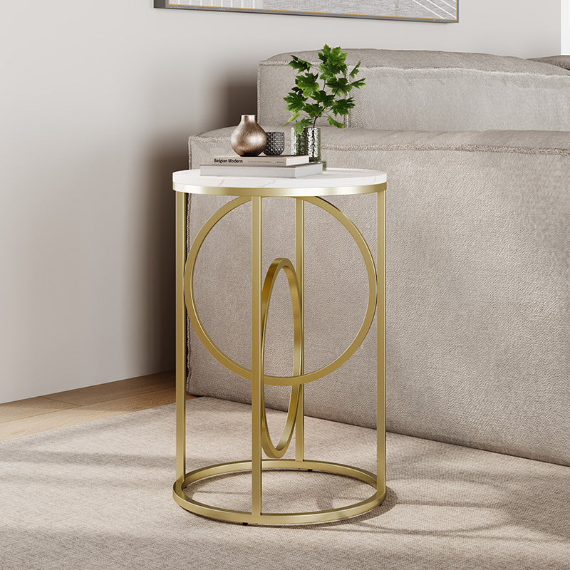 Eden Common Luxury Modern Marble White Round Side Table