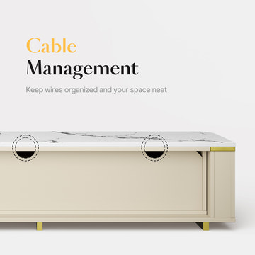 GlowStream Extendable TV Stand with LED Lights and Storage (70″-95″)