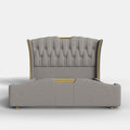 Sophie Common Luxury Tufted Queen Upholstered Wingback Bed with Headboard