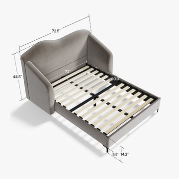 Kelly Nordic LED Light Queen Platform Bed Frame with Headboard Set with 2 Nightstands