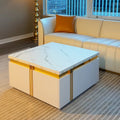 Sophie Common Luxury Small White Square Coffee Table with storage Drawers