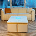 Sophie Common Luxury Small White Square Coffee Table with storage Drawers