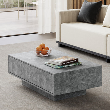 Jackson Modern Gray Rectangle Coffee Table with Storage