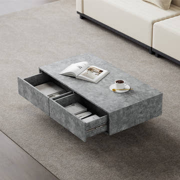 Jackson Modern Gray Rectangle Coffee Table with Storage