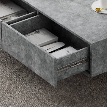 Jackson Modern Gray Rectangle Coffee Table with Storage