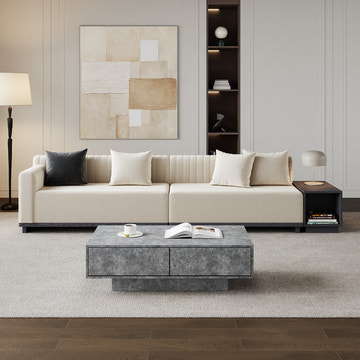 Jackson Modern Gray Rectangle Coffee Table with Storage