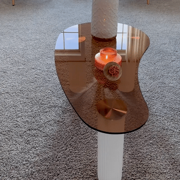 Kelly Nordic Tempered Glass Coffee Table with Three Legs