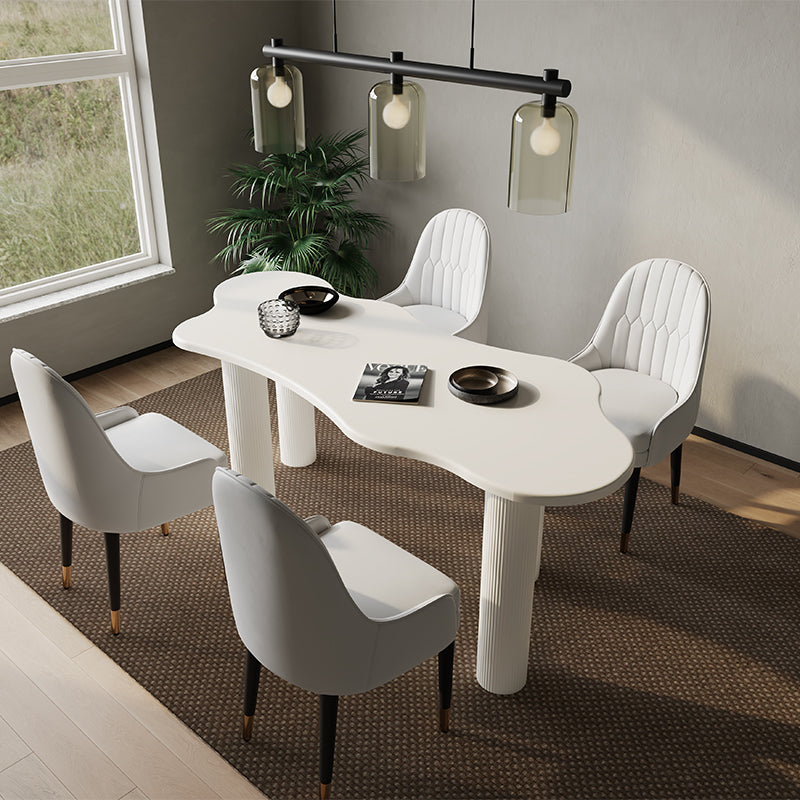 Elina Nordic 4-Leg Dining Table with Irregular-Shaped Tabletop