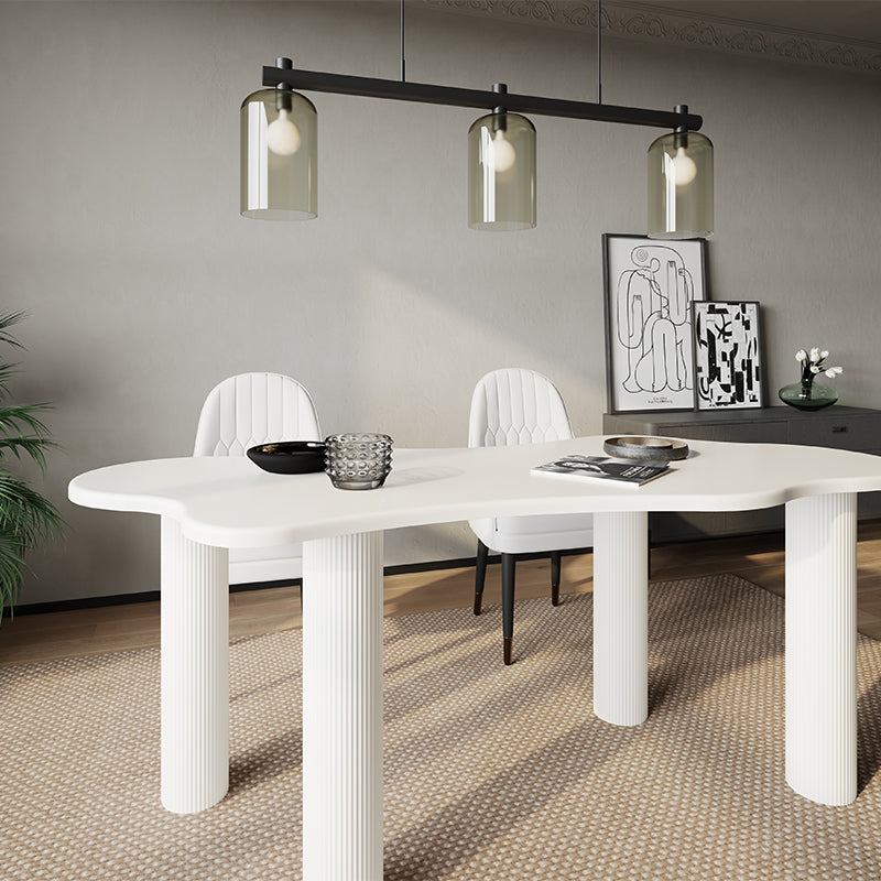 Elina Nordic 4-Leg Dining Table with Irregular-Shaped Tabletop