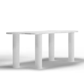 Elina Nordic White 4-Leg 67 Inch Irregular Cloud Dining Table Set for 4 with Chairs
