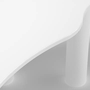 Elina Nordic White 4-Leg 67 Inch Irregular Cloud Dining Table Set for 4 with Chairs