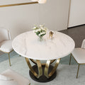 Sophie Common Luxury Small Round Dining Room Table with Metal Base