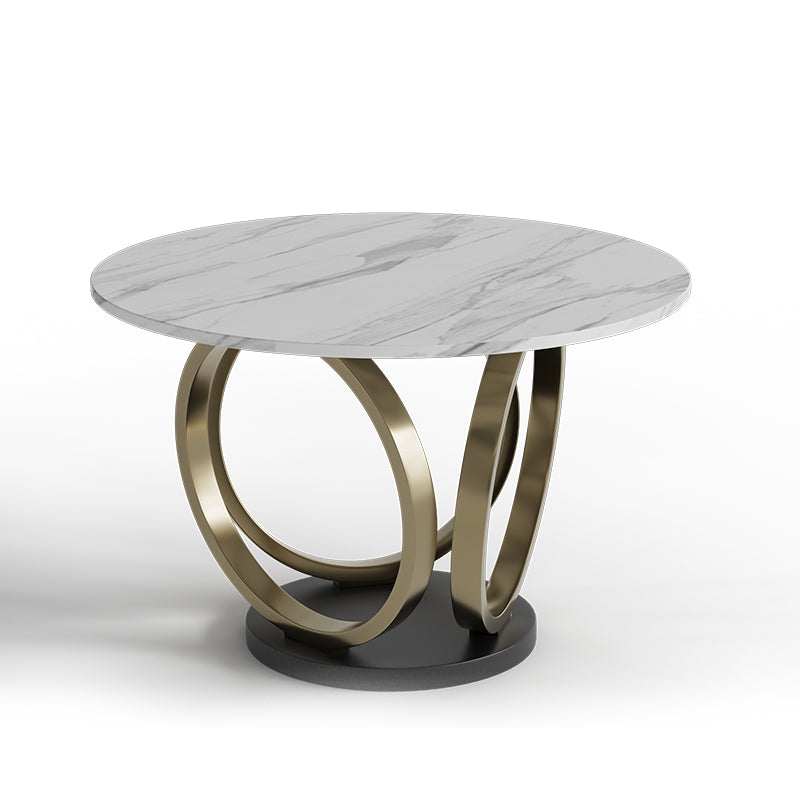 Sophie Common Luxury Small Round Dining Room Table with Metal Base