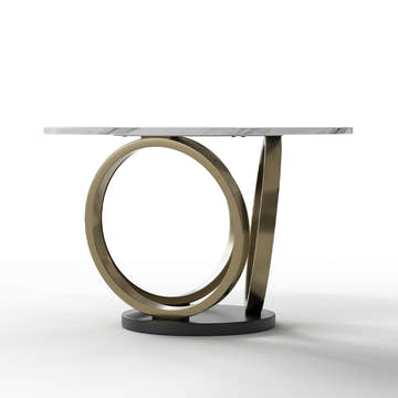 Sophie Common Luxury Small Round Dining Room Table with Metal Base