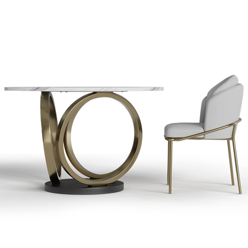 Sophie Common Luxury Small Round Dining Room Table with Metal Base