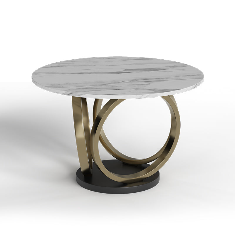 Sophie Common Luxury Small Round Dining Room Table with Metal Base