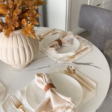 Sophie Common Luxury Small Round Dining Room Table with Metal Base