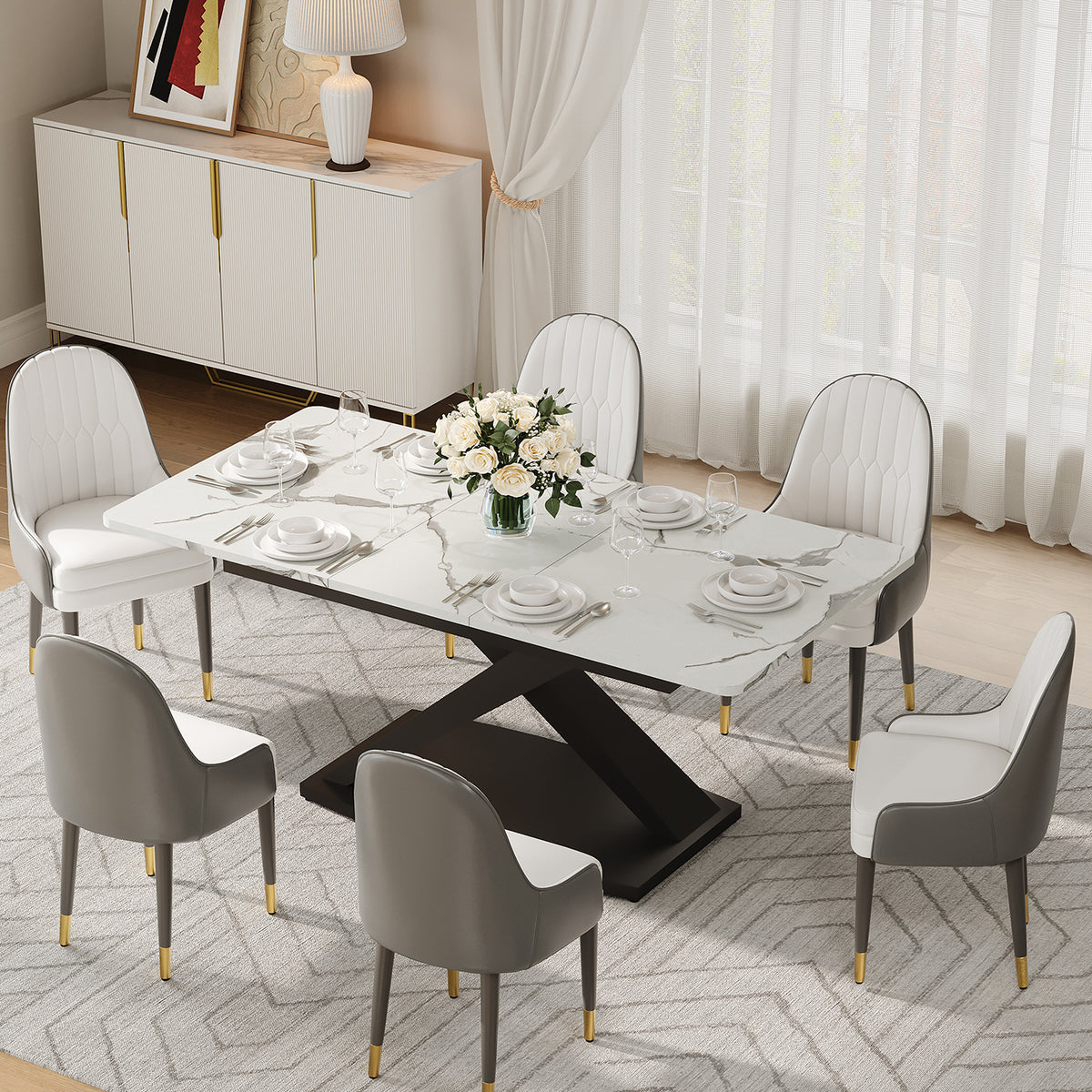 Dining Tables | Aliving Home Extendable Dining Table