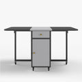 Jackson Modern Black Folding Dining Table with Storage