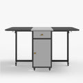 Jackson Modern Black Folding Dining Table with Storage