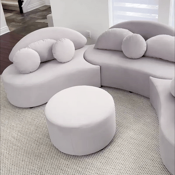 Elina Nordic Gray 7 Seater Curved Sectional Sofa & Couch