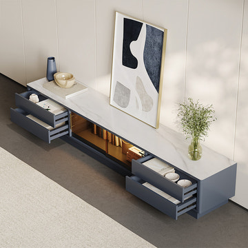 Thomas Modern LED Lights Dark Gray TV Stand & Coffee Table Set