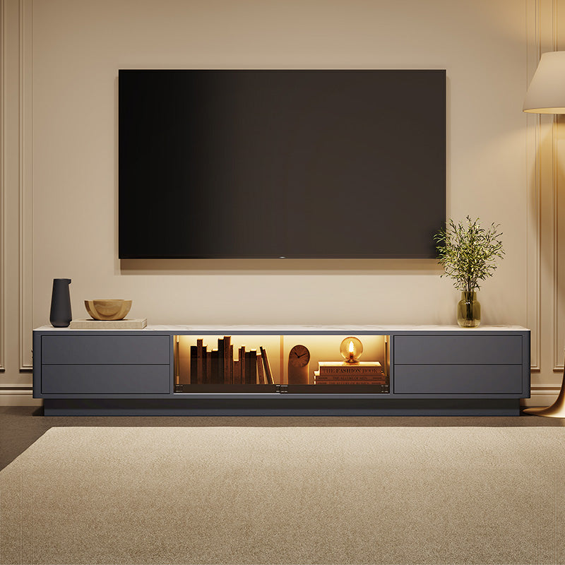 Thomas Modern LED Lights Dark Gray TV Stand & Coffee Table Set