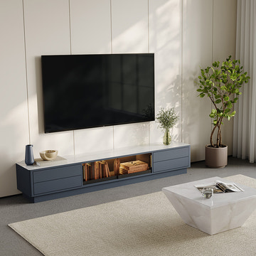 Thomas Modern LED Lights Dark Gray TV Stand & Coffee Table Set