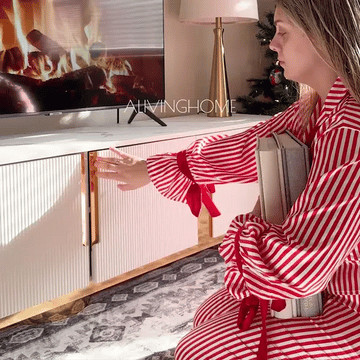 Elina Nordic Rounded-Corner TV Stand with Storage