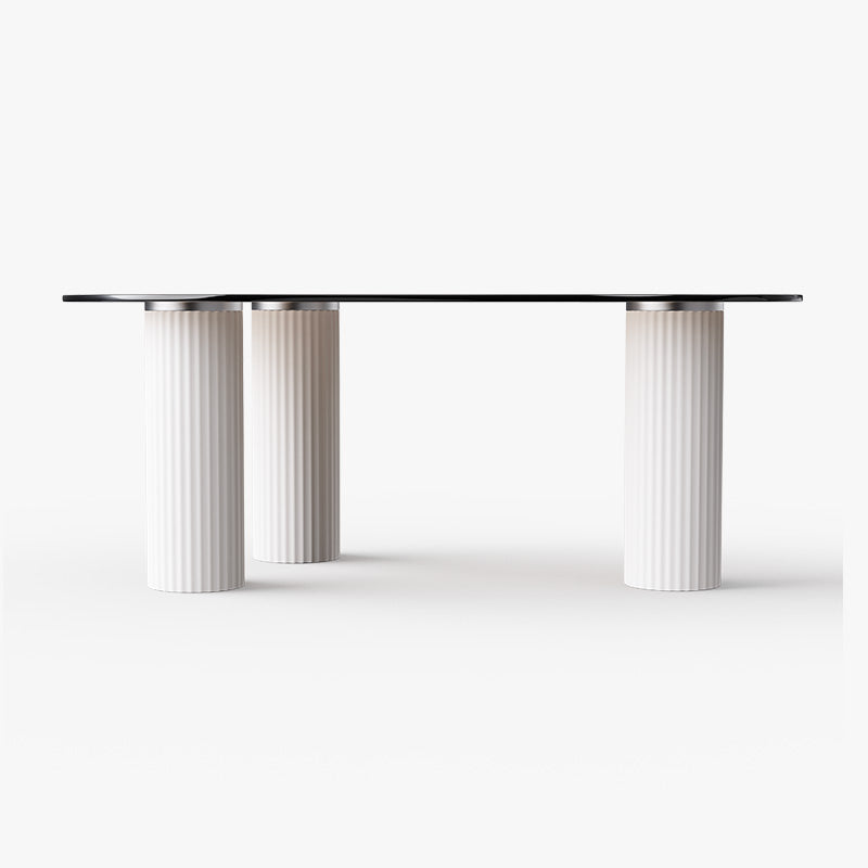 Kelly Nordic Tempered Glass Coffee Table with Three Legs