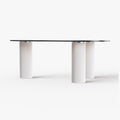 Kelly Nordic Tempered Glass Coffee Table with Three Legs