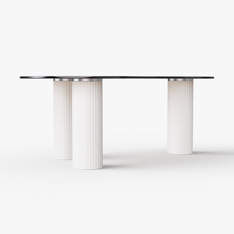 Kelly Nordic Tempered Glass Coffee Table with Three Legs