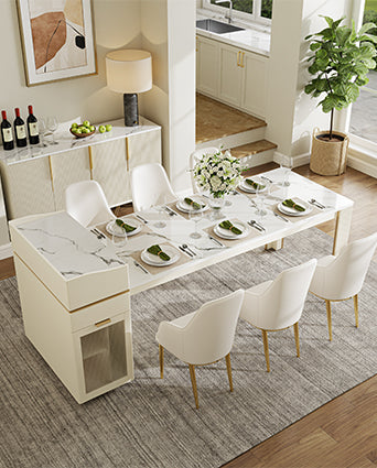 Todd Japandi Extendable Oval Wood Fluted Dining Table Seats 4–6 (63