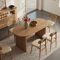 Todd Japandi Oval Dining Table with Extendable Tabletop