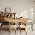 Todd Japandi Oval Dining Table with Extendable Tabletop