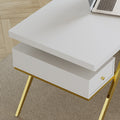 Sophie Common Luxury White Office Desk with Integrated Charging Ports and Storage